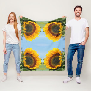 Sunflower In Sunshine Abstract Flower Art   Fleece Blanket