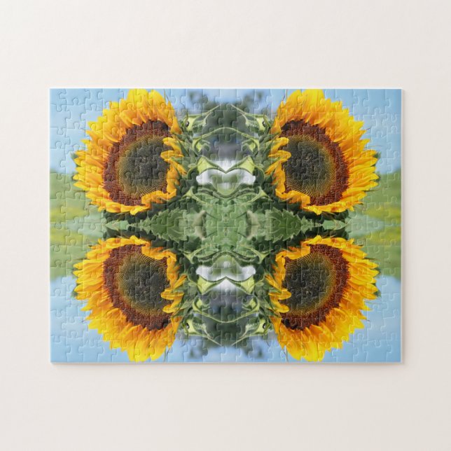Sunflower In Sunshine Abstract Flower Art  Jigsaw Puzzle (Horizontal)