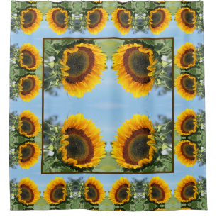 Sunflower In Sunshine Abstract Flower Art   Shower Curtain