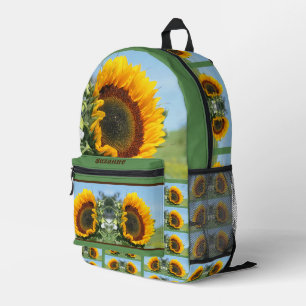 Sunflower In Sunshine Mirror Personalised Printed Backpack