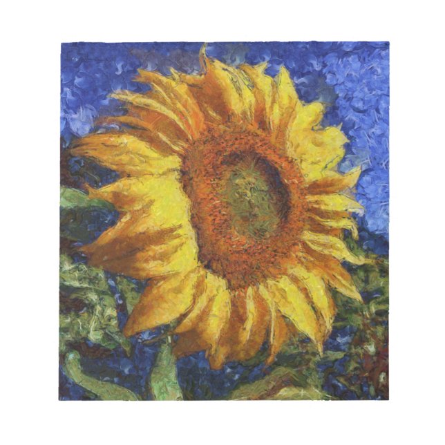 Sunflower In Van Gogh Style Notepad (Front)
