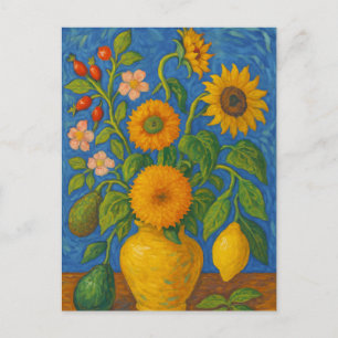 Sunflower in vase Postcard