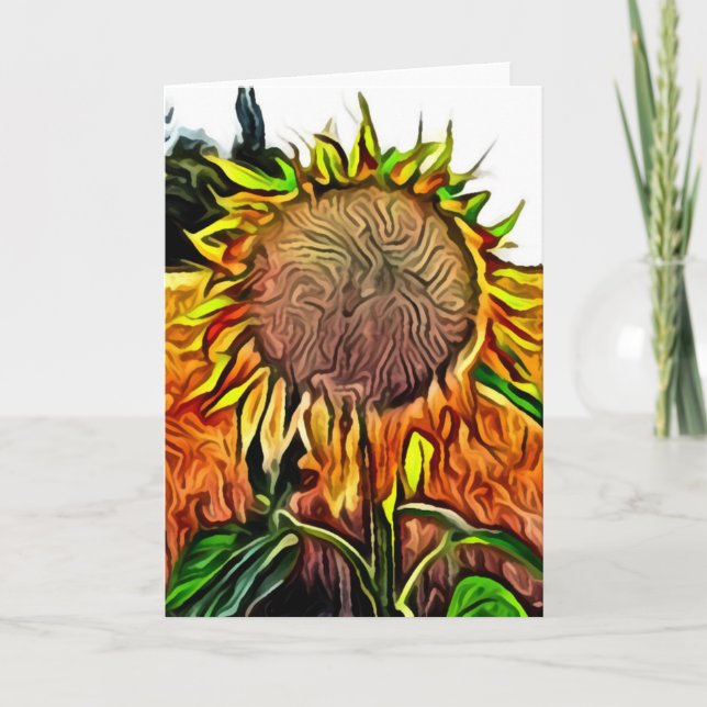 Sunflower in wheat field card (Front)