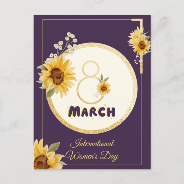 sunflower international Women's Day 2025 March 8 Postcard (Front)