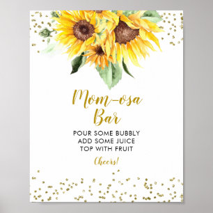 Sunflower is on the way Baby Shower Mum-osa Bar Poster