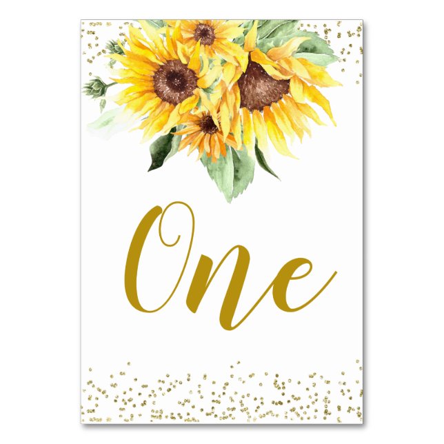 Sunflower is on the way Baby Shower Table Number (Front)
