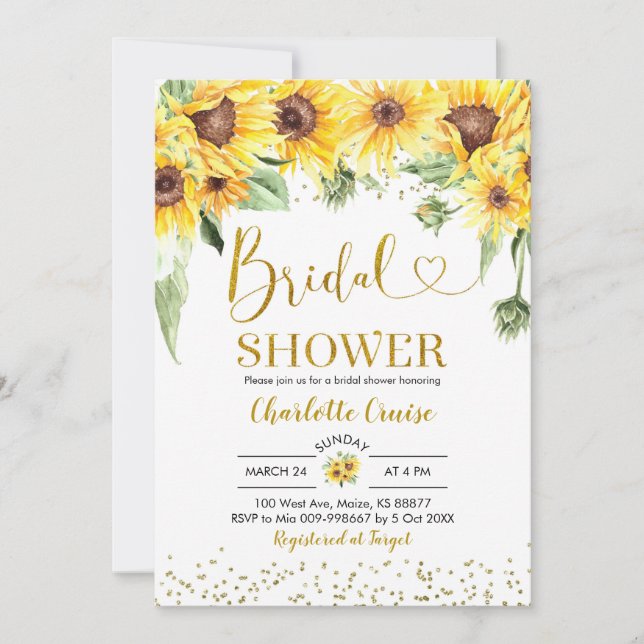 Sunflower is on the way Blonde Girl Baby Shower Invitation (Front)