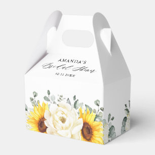 Sunflower Ivory Peony Eucalyptus Bridal Shower Favour Box