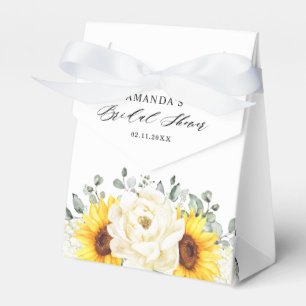 Sunflower Ivory Peony Eucalyptus Bridal Shower     Favour Box
