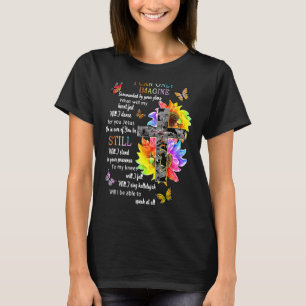 Sunflower Jesus Cross Butterfly I Can Imagine Chri T-Shirt