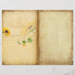 Sunflower Journal Scrapbook Paper