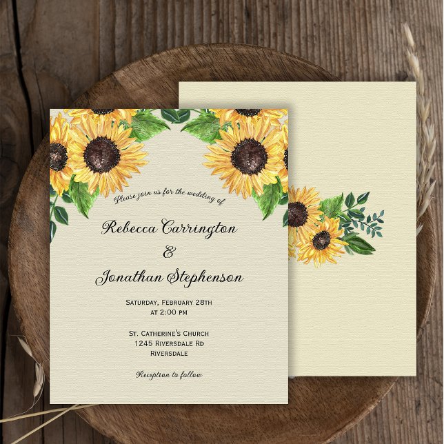 Sunflower Joy Boho Country Budget Wedding Invite Flyer (Creator Uploaded)