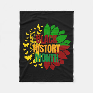 sunflower juneteenth african black freedom 1865 fleece blanket