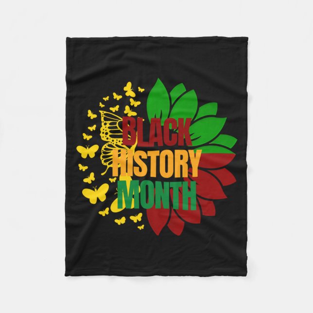 sunflower juneteenth african black freedom 1865 fleece blanket (Front)