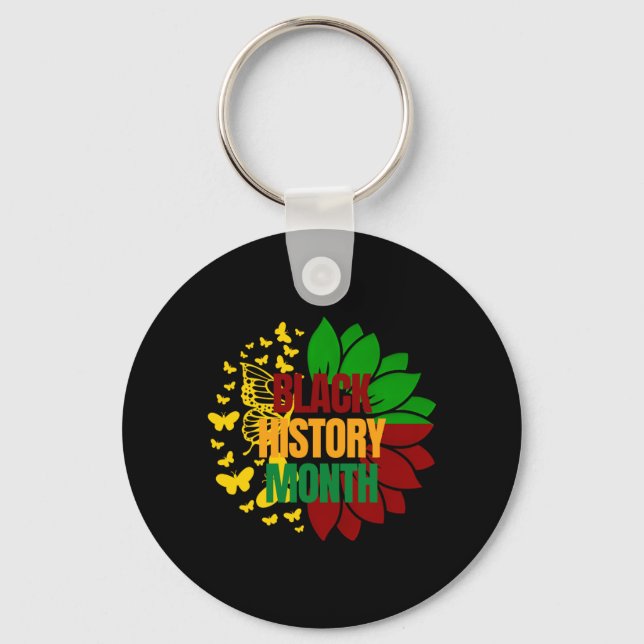 sunflower juneteenth african black freedom 1865 key ring (Front)