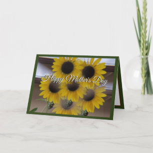 Sunflower Kaleidoscope Green Mothers Day Card