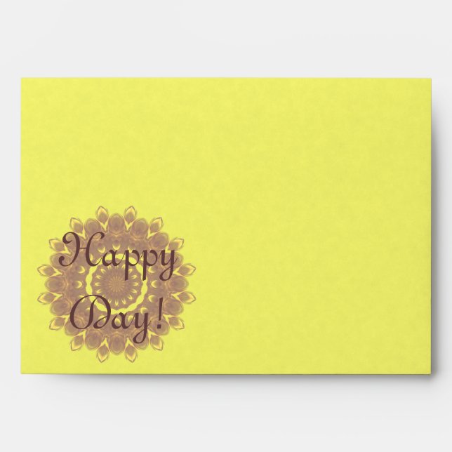 Sunflower Kaleidoscope Mandala Envelopes (Front)