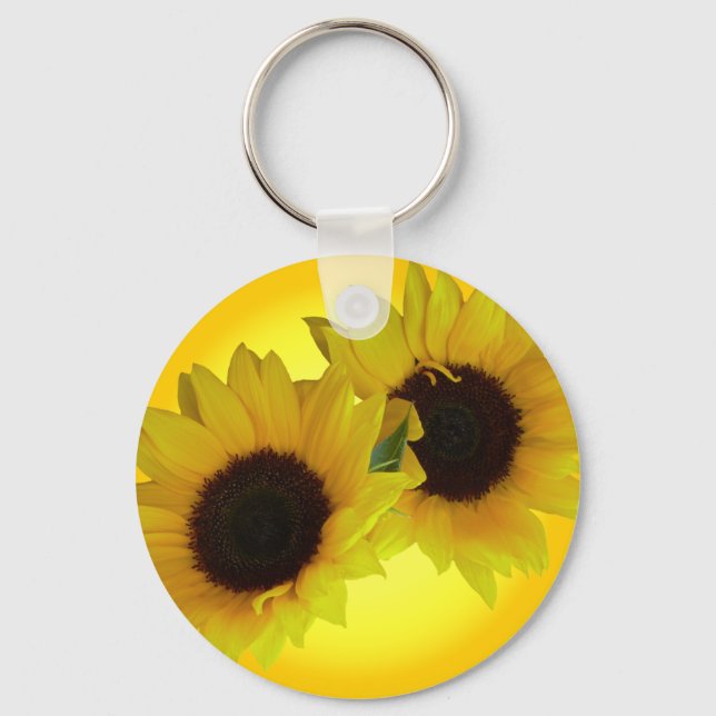 Sunflower Key Chain Cheeful Yellow Flower Gifts (Front)