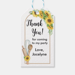 Sunflower kitchen bridal shower favor Gift Tag