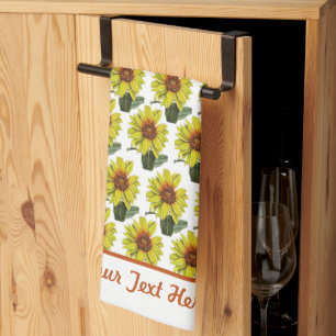 Sunflower Kitchen Towel - Optional Personalisation