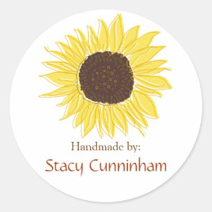 Sunflower Labels for Handmade items