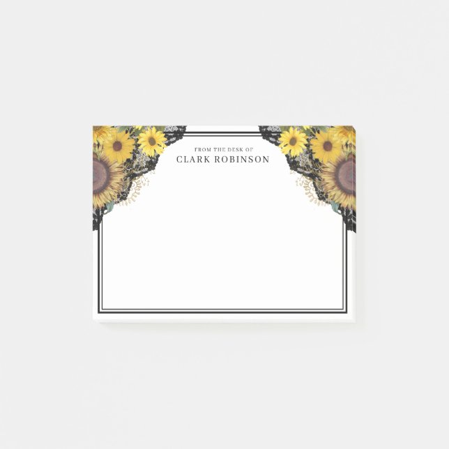 Sunflower Lace From The Desk Of  Post-it Notes (Front)