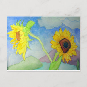 Sunflower Landscape Postcard