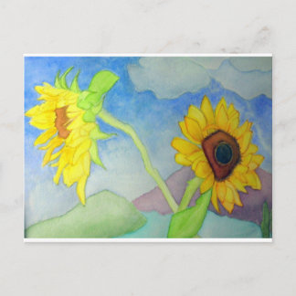 Sunflower Landscape Postcard