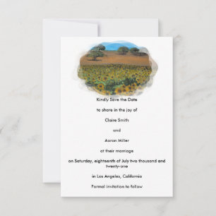 Sunflower landscape save the date