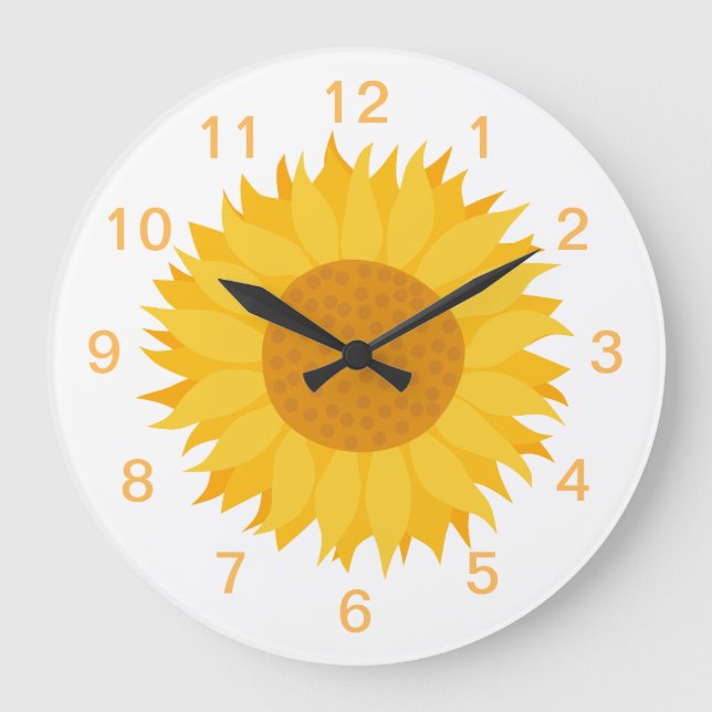 Sunflower. Large Clock (Front)