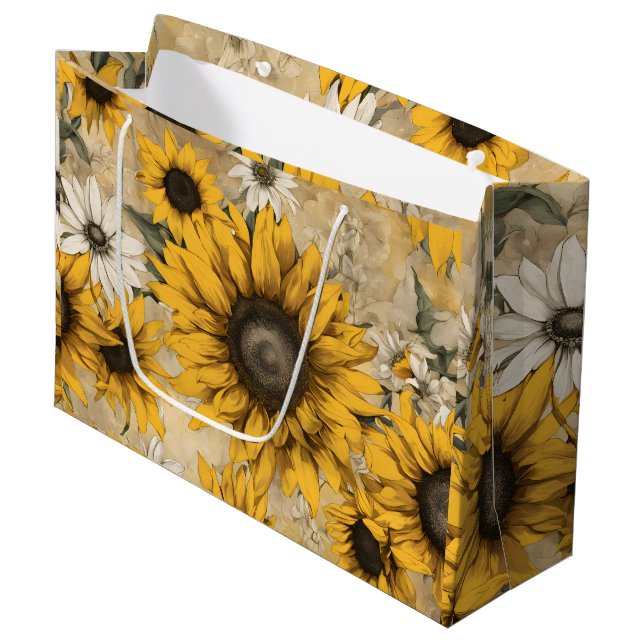 Sunflower Large Gift Bag (Front Angled)