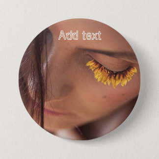 Sunflower lashes button personalize