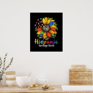 Sunflower Latin Countries Hispanic Heritage Month Poster