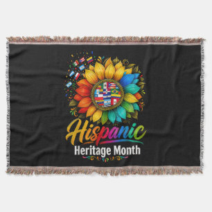 Sunflower Latin Countries Hispanic Heritage Month Throw Blanket