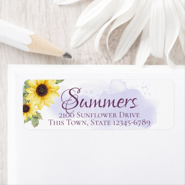 Sunflower Lavender Address Return Address Label (Insitu)