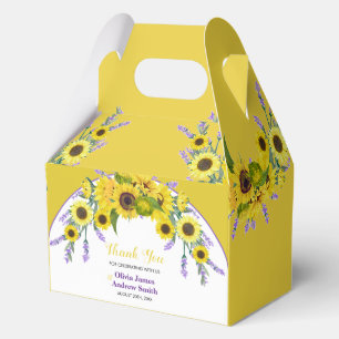Sunflower & Lavender Vintage Floral Wedding Favour Box
