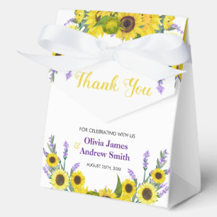 Sunflower & Lavender Vintage Floral Wedding Favour Box