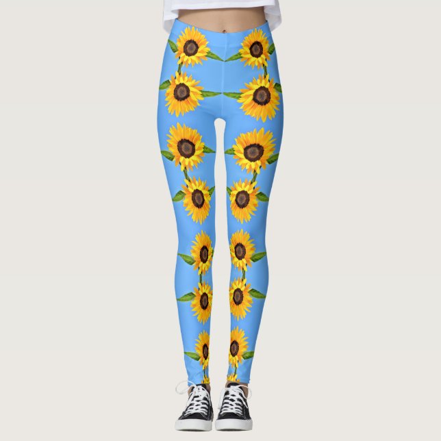 Sunflower Leggings Blue Sky (Front)
