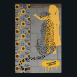 Sunflower Leopard Graffiti Street Art Pop Culture Poster<br><div class="desc">This ArtWork is shwoing a graffity (street art) of a leopard with a little girl both looking at a pattern of sunflowe and butterfly. The choice of colour (yellow and blue) in addition to the theme of floral chettah was to give a stylish and trendy aspect in addition to add...</div>