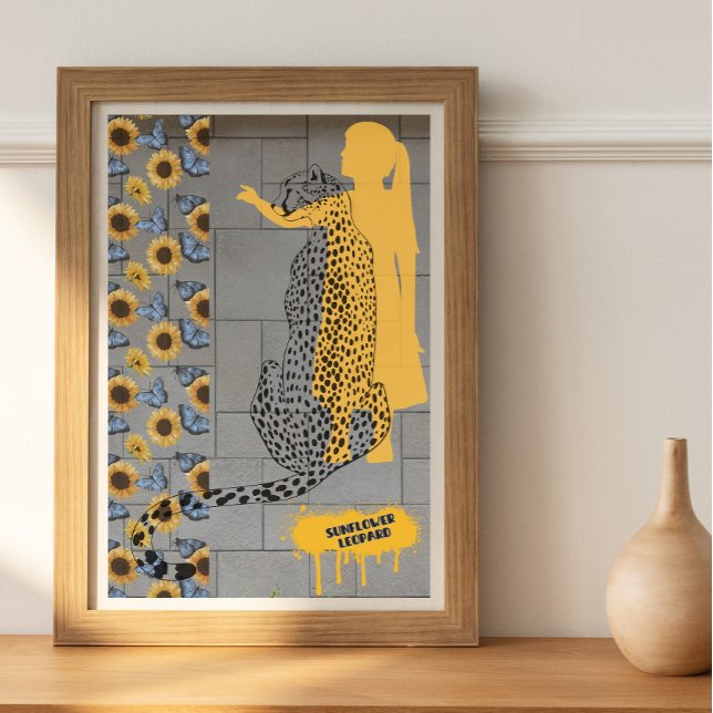Sunflower Leopard Graffiti Street Art Pop Culture Poster (Creator Uploaded)