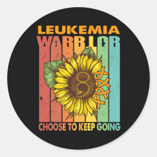 Sunflower Leukaemia Warrior Choose To Keep Going Classic Round Sticker