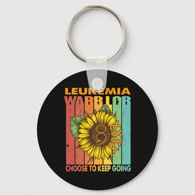 Sunflower Leukaemia Warrior Choose To Keep Going  Key Ring (Front)