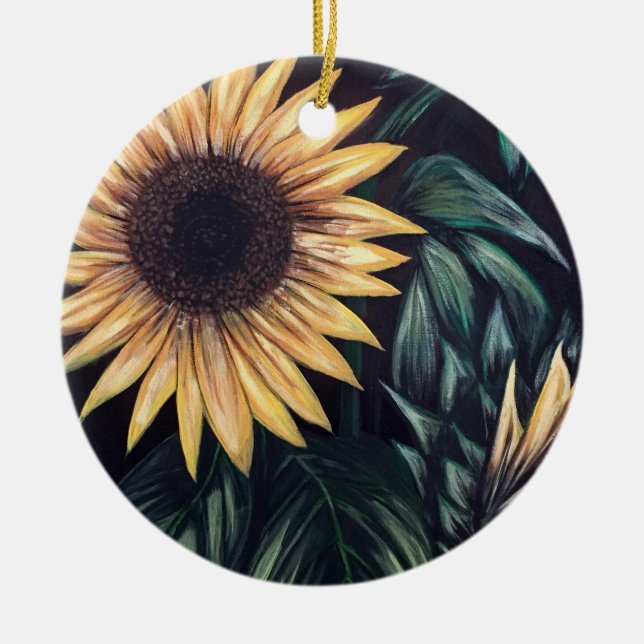 Sunflower Life Ceramic Tree Decoration (Front)