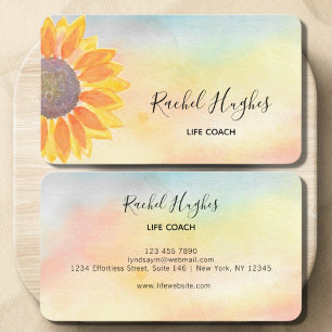 Sunflower Life Coach Colourful Business Card