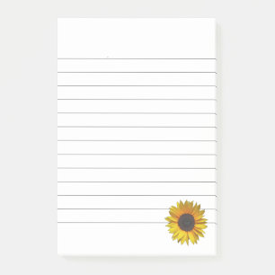 Sunflower Lined Post-it Notes