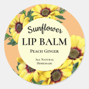 Sunflower Lip Balm Professional Round Sticker