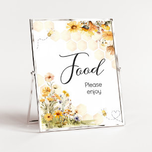 Sunflower Little Honey Baby Shower Food Poster