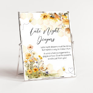 Sunflower Little Honey Late Night Diapers Poster