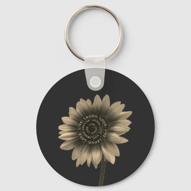 Sunflower Live, Laugh, Love Key Ring (Front)