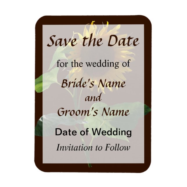 Sunflower Looking Down Save the Date Magnet (Vertical)